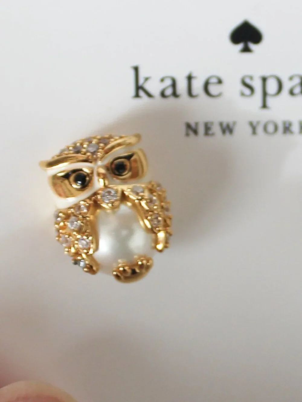 kate spade hoot owl gold stud earrings - NEW NWT